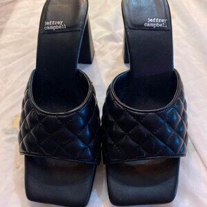 Jeffery Campbell quilted platform mules size 9